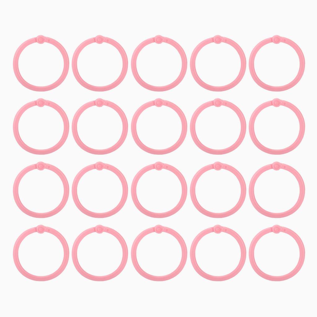 20 шт., гибкая пряжка для книг, свободная пряжка для листов, 30 мм, одинарное кольцо для картотек, розовое