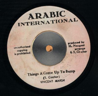 7-дюймовая пластинка VINCENT MARSH - Things A Come Up To Bump NONE Арабский Internat Ямайка Регги, Ска и Даб Б/у