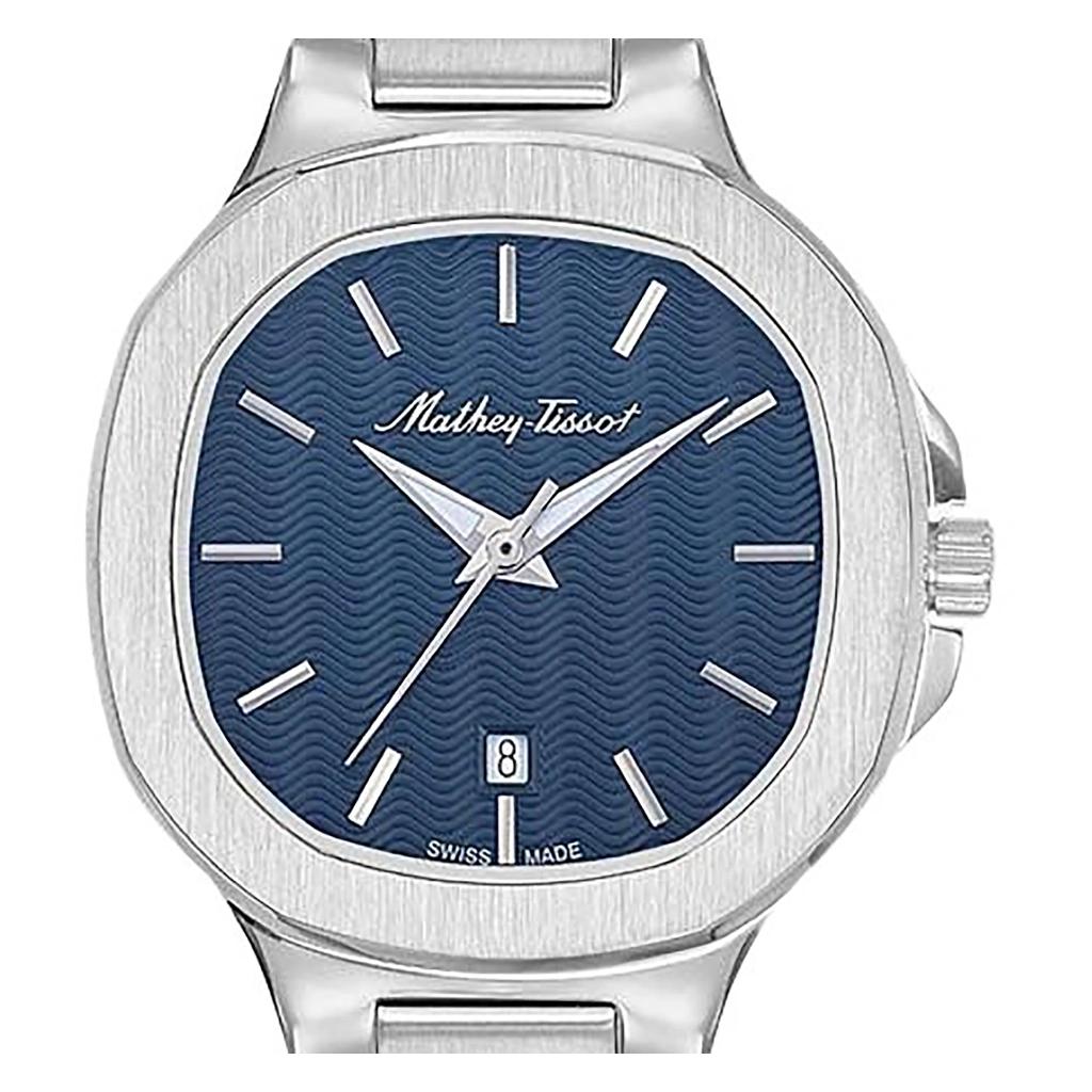 Mathey-Tissot Женские часы Evasion из нержавеющей стали с синим циферблатом, кварцевые, D152ABU