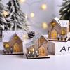 Christmas Wooden Desktop Decorative Ornaments Village Houses Adornment Small Ornament for Table Centerpiece