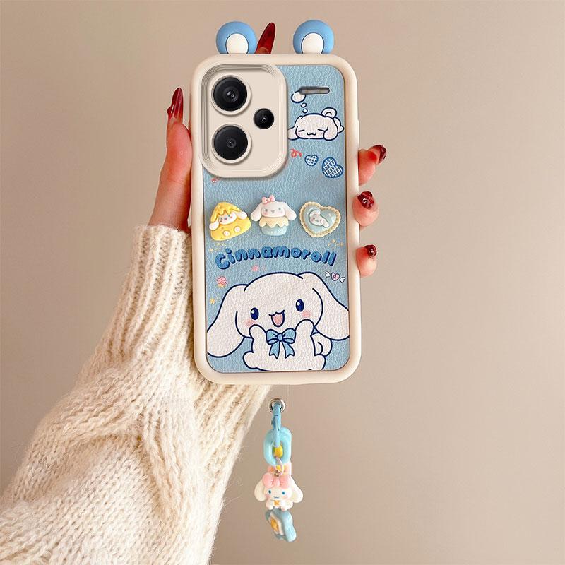 KEYSION Милый чехол с 3D-мультяшным рисунком для Redmi Note 13 Pro+ 5G с браслетом, силиконовый противоударный чехол для телефона Redmi Note 13 Pro+ 5G