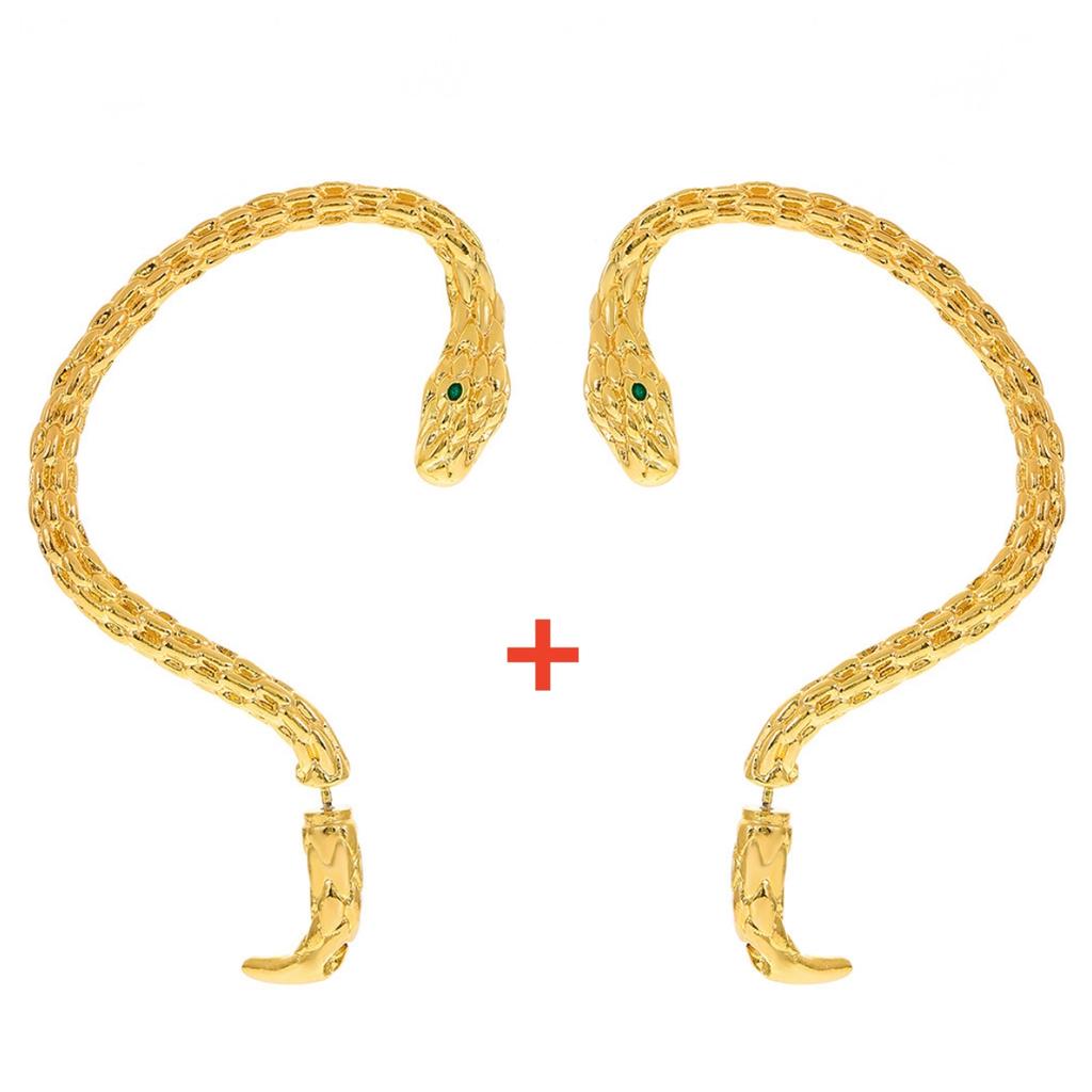 Панк Ретро Серьги в форме змеи для мужчин и женщин Модные Креативные Животные Золотистый цвет Серебристый цвет Узор питона Пусеты
