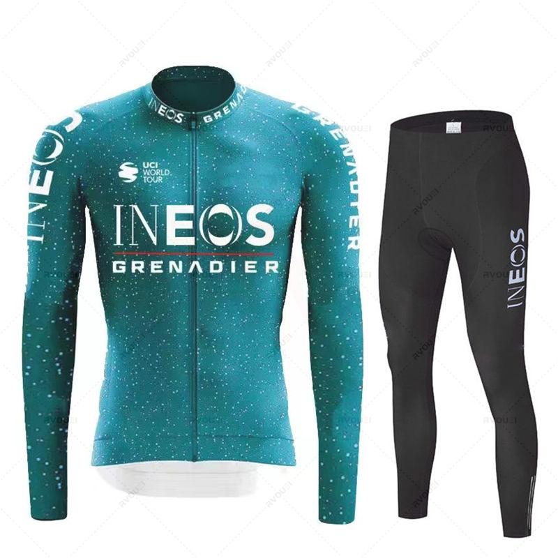 Комплект осенней велосипедной формы Ineos Grenadier Ropa Ciclismo Весенняя с длинным рукавом Велосипедная одежда MTB Велосипед Майка Велосипед Велосипедные шорты