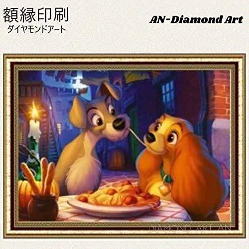Diamond Art 30cm X 40cm Kit Dog Disney Dog Story with Frame A3 Cross Stitch Puzzle Handmade Color Beads Stone Painting 5D DIY Art Mosaic Art AN-diaart