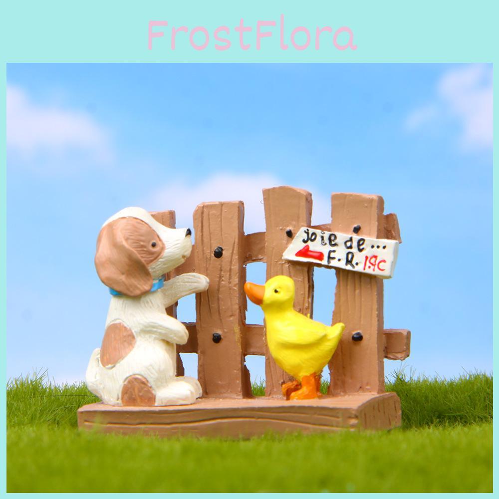 Милый мультяшный забор, утка, собака, мини-модель, украшение для мини-сада и цветочных композиций
