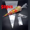 Flower Popcorn Clear Cellophane Packing Bag with Twist Ties Sweet Box Halloween Candy Cone