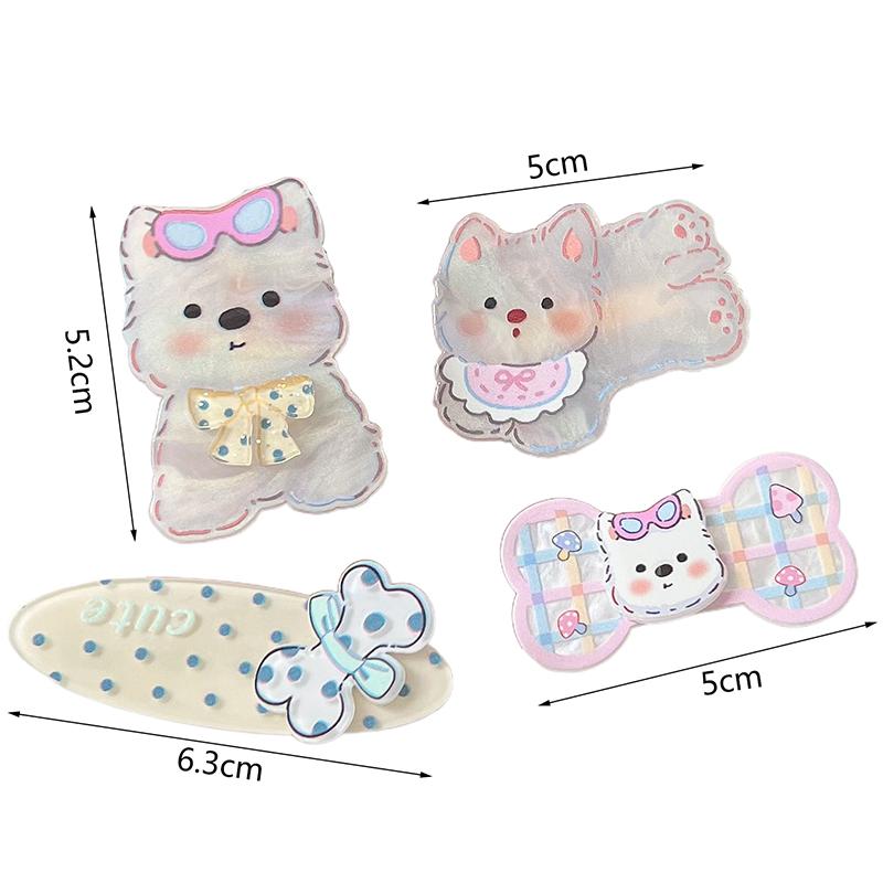 Милые заколки для волос с изображением мультяшных собак, милые забавные детские заколки, заколки для челки на бок, модные головные уборы, аксессуары для волос, подарки