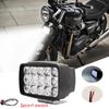 15LED 45W квадратная фара для мотоцикла, передний вспомогательный фонарь, противотуманные фары, аксессуары для мотоциклов, универсальный 12 В