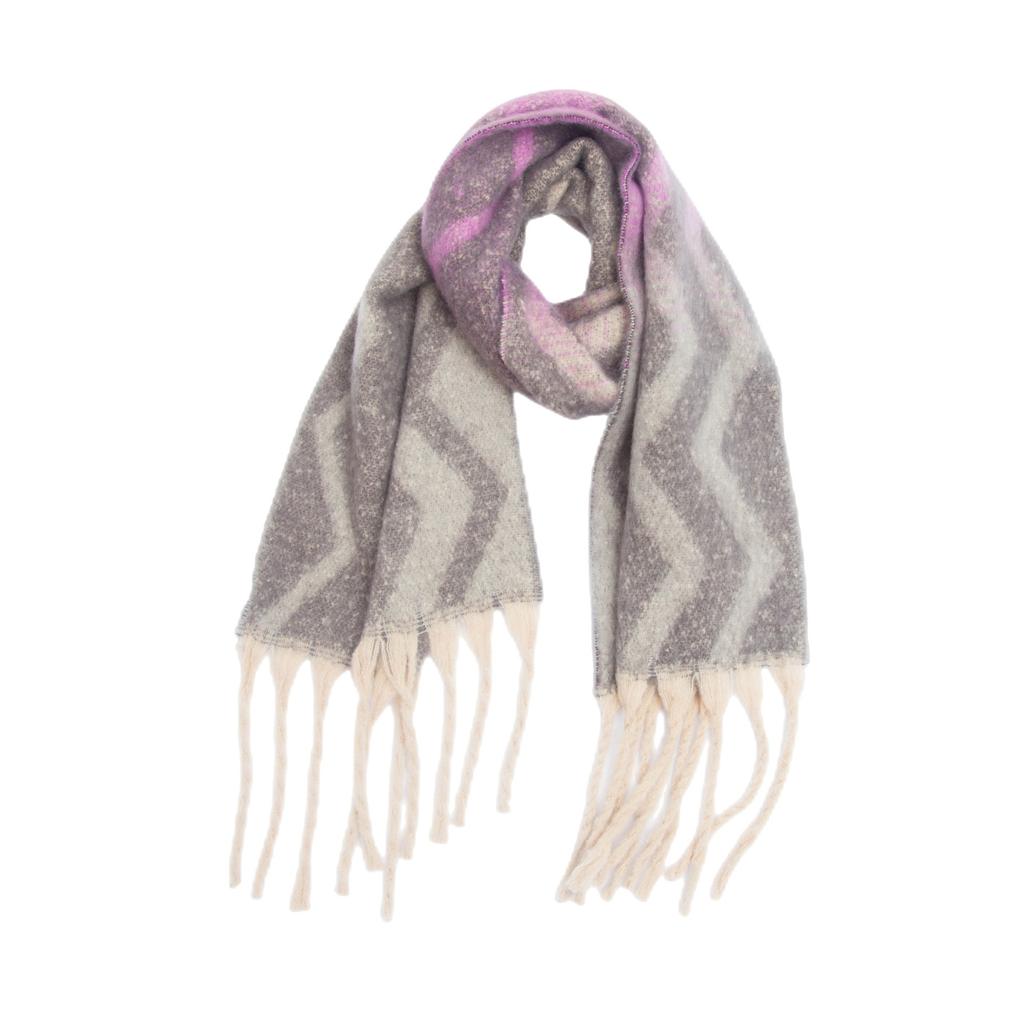 Female Shawl Autumn Winter Thick Scarf Tassel Gradient Wavy Scarf