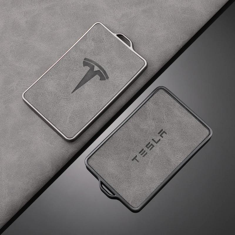 High Quality Leather Car NFC Key Case Shell Cover Fob for Tesla Model 3 S X Model Y Key Case Protector Holder Auto Accessories