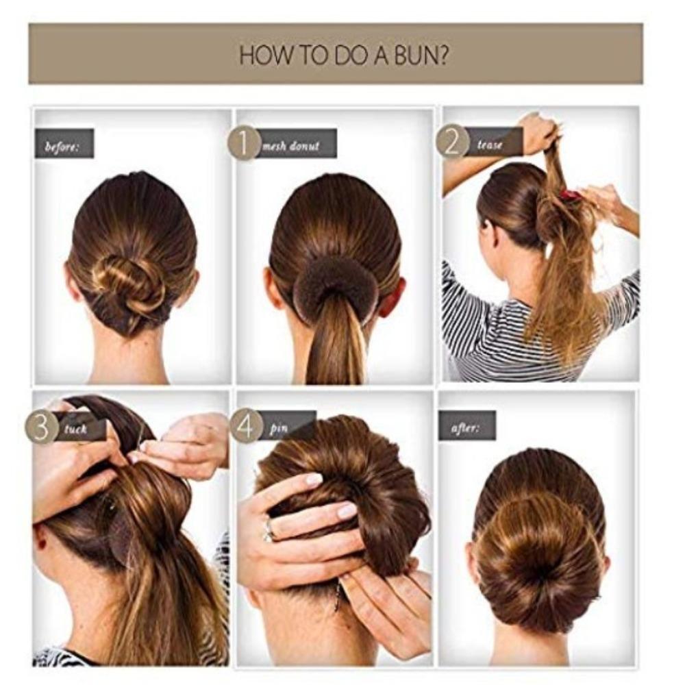 Заколка для волос, булочка для волос, 3 цвета, легкое большое кольцо, аксессуары для волос, булочка для волос, пончик для девочек и женщин