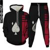 Poker Graphic 3D Print Men's Outdoor Fashion Clothing Tracksuit Costume Homme 2 Pieces Set Hoodies Jogging Pants Oversized S-6XL