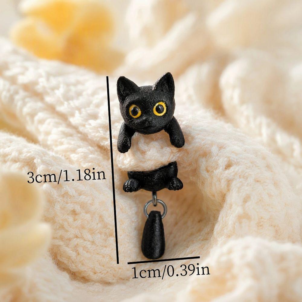 Black Black Cat Earrings Resin Kitten Ear Jewelry High Quality Animal Dangle Earrings