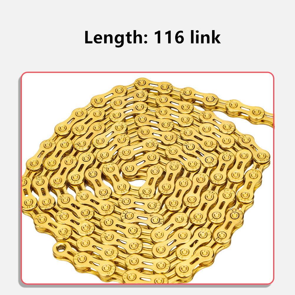 1pc Bicycle 11 Speed SLR Chain Gold Full Hollow 116 Links For Mountain Road Bike