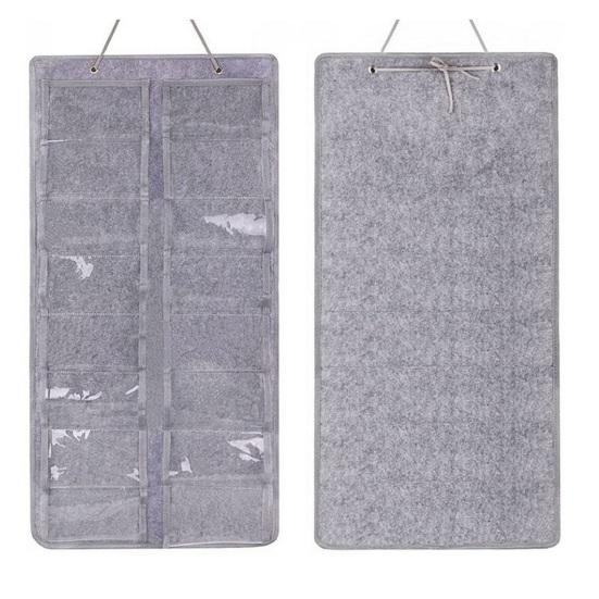 Органайзер для солнцезащитных очков Большая емкость Экономия места Пыленепроницаемый 16 отделений Фетровые карманы для хранения Прозрачный настенный держатель для солнцезащитных очков Домашнее использование