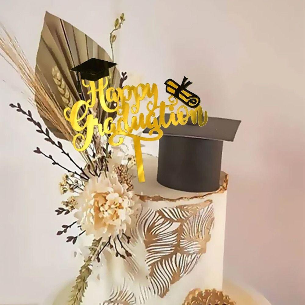 Акриловые украшения для торта Happy Graduation Cap, украшения для торта на выпускной вечер