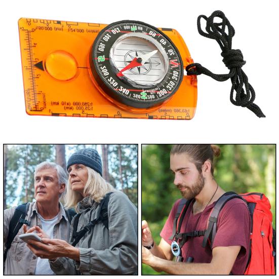 Многофункциональный компас для ориентирования со шнурком, высокая точность, компактный размер, портативное увеличительное стекло, профессиональный компас, снаряжение для кемпинга