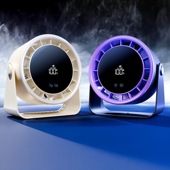 Table Fan Personal Air Conditioner 100 Speeds Strong Airflow Ultra Quiet Digital Display Rechargeable Wall-Mounted Desk Fan
