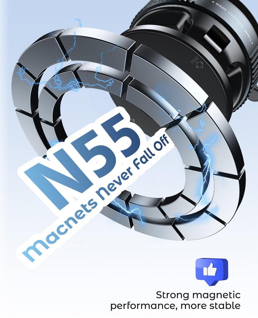 Magnetic Suction Cup Phone Mount for MagSafe, 360° Adjustable, Foldable & Portable Holder for All Smartphones & Car Models