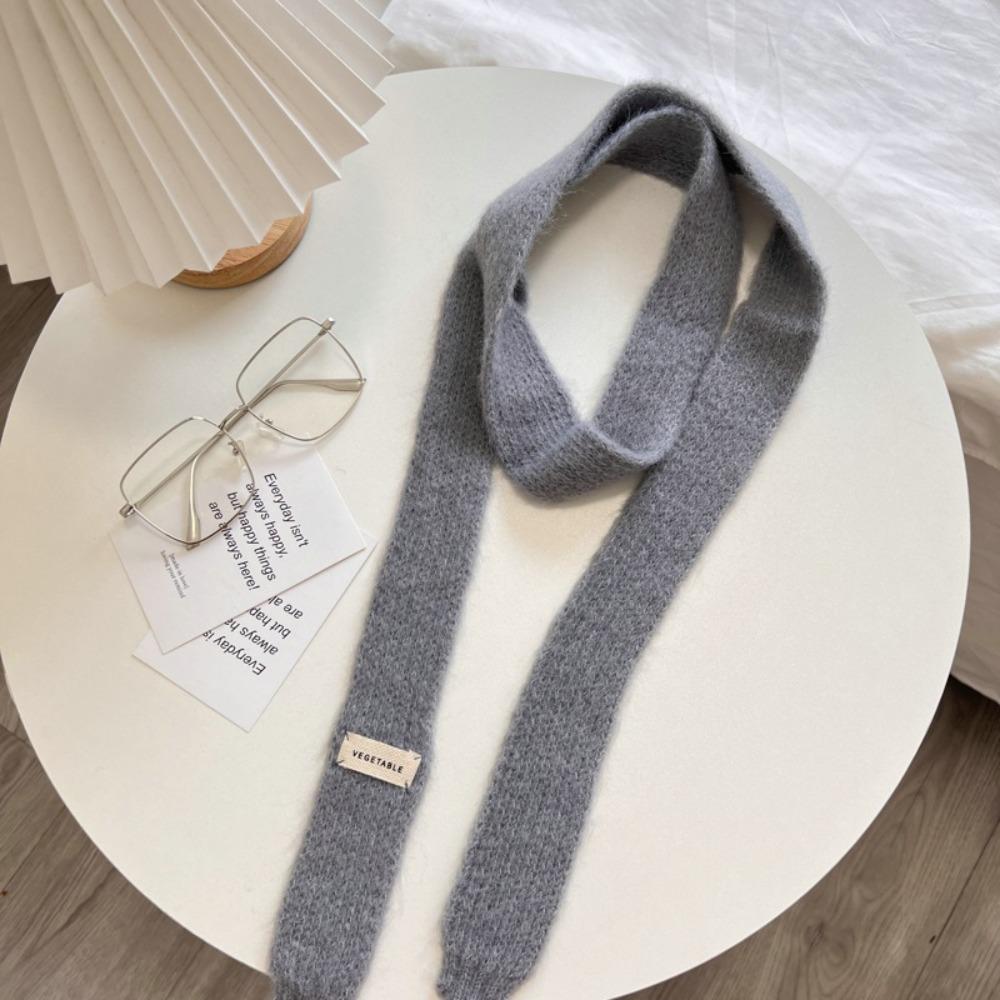 Korean Style Y2K Thin Scarf Rainbow Color Soft Long Narrow Scarves Neck Warmer Neckerchief Harajuku Knitted Scarf Autumn