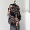 Korean Houndstooth Cashmere Long Scarf Winter Men Women Thickened Warm Shawl Cape Wrap Bufanda  Double Sided Poncho Echarpe
