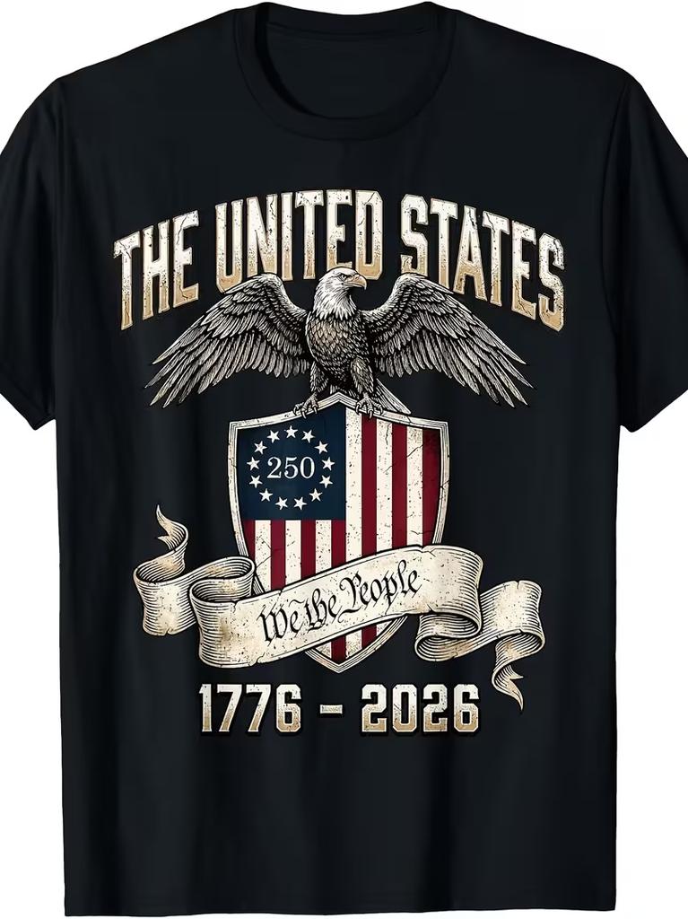 USA 250 Years of Freedom TShirt 17762026 Loose Fit Round Neck Tee with 250th Anniversary Unisex WOMEN Unisex Casual Tops