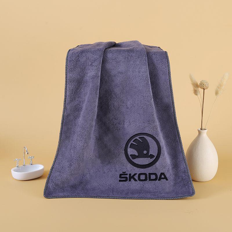 For Skoda Octavia Fabia Superb Yeti Enyaq New Coral Fleece Car Wash Towel Drying Cloth Cleaning Towels Car Interior Accessories xkbf53