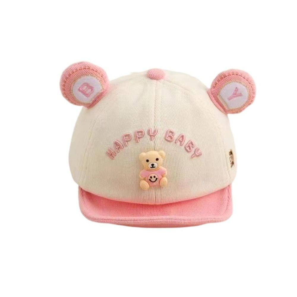 Cartoon Bear Kids Baseball Caps Adjustable Sunshade Visor Hat Korean Baby Peaked Caps Boys Girls