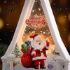 Led Tabletop Decoration Christmas House Shaped LED Candle Lantern Flameless Electric Hanging Night Light with Indoor Festive Lighting Santa