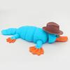 3D Printed Platypus Articulated Flexible Animal Stress Relief Toy Platypus Wearing Hat Desktop Pet Fidget Toy for Home Office Decoration