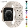 Sport Braided Silicone Strap For Apple Watch Band 44mm 40mm 45mm 49mm 38mm Breathable Bracelet Iwatch Series 9 7 3 8 Se Ultra 2