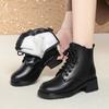 Модные женские ботильоны AIYUQI Зима 2025 Новые Натуральная кожа Большой размер Женские зимние ботинки Нескользящие Женские мотоботы