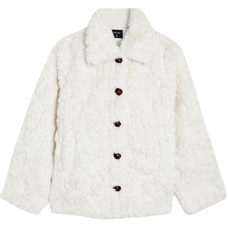 Новая искусственная шуба женская зимняя из меха кролика плюшевая овечья шерсть утолщенная свободная пушистая короткая верхняя часть