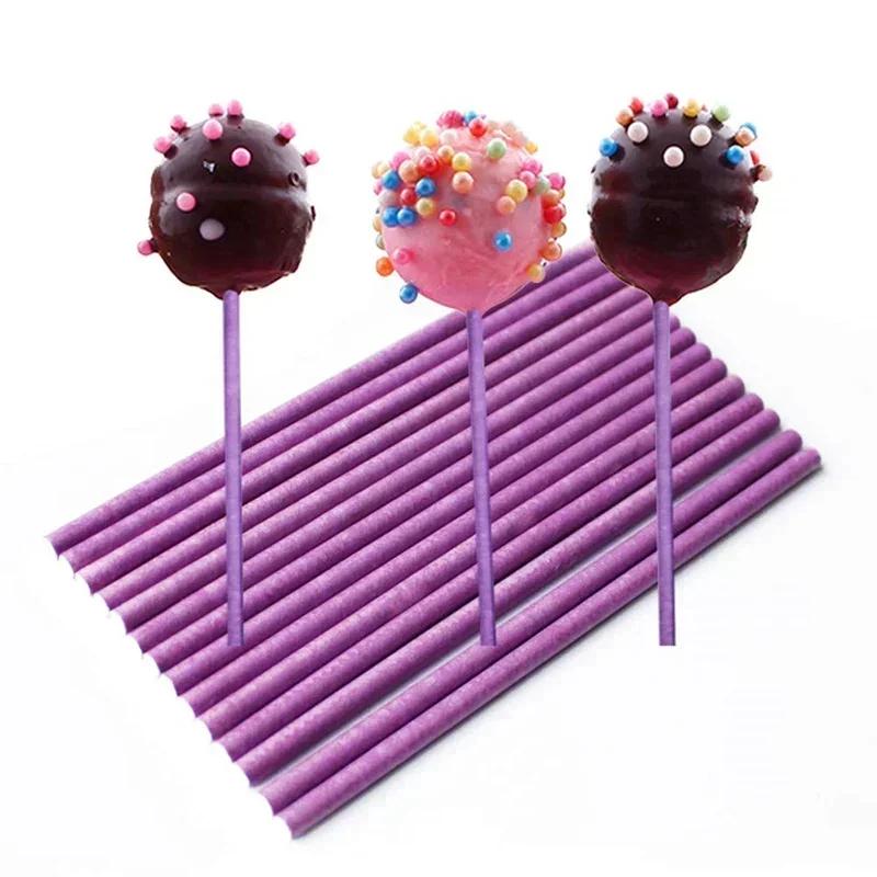 100 шт. бумажных палочек для леденцов на палочке для кейк-попсов Candy Popcake Stick 6 дюймов на 5/32 дюйма 150*3,5 мм