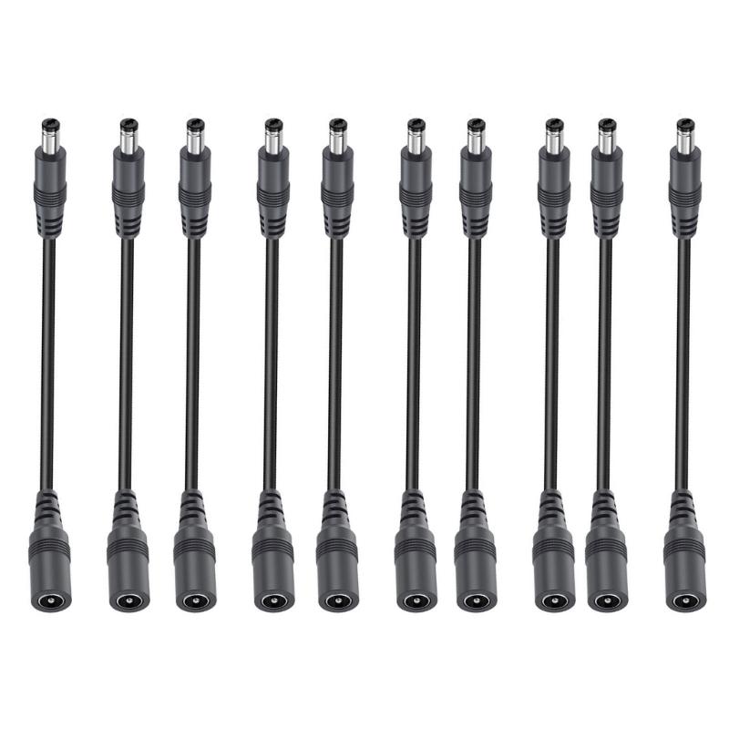 2/4/6/8/10pcs 22AWG DC5.5x2.1mm Power Extension Cord Male to Female Power Extension Cable for LED Strips Cameras