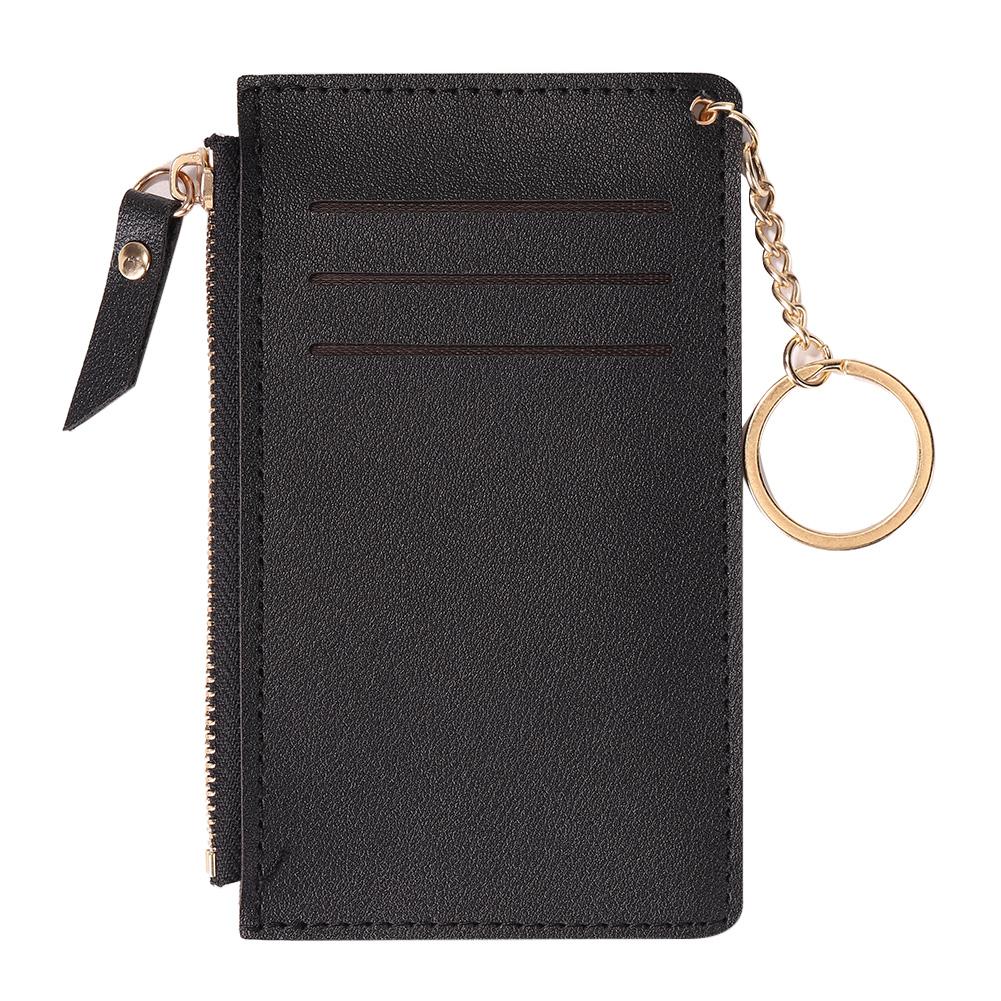 Держатель для карт из искусственной кожи на молнии, мини-простой держатель для кредитных карт, ID-карты для праздника, подарков на день рождения, женский модный кошелек