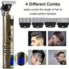 [Комплект перезаряжаемых машинок для стрижки волос] 1 шт. USB перезаряжаемая профессиональная электрическая машинка для стрижки волос - питание от литиевой батареи, 4 регулируемых гребня