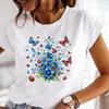 (Asian Size) Clothing Ladies Casual Trend Butterfly Cute 90s Women Tee Top Short Sleeve T Shirt Fashion Print Lady Female Graphic T-shirts
