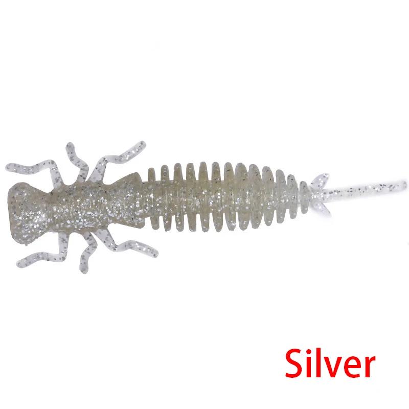 5pcs/lot Quality Larva Soft Lures 55mm 75mm 100mm Artificial Silicone Soft Bait Worm Fishing Wobblers Bass Carp Swimbaits