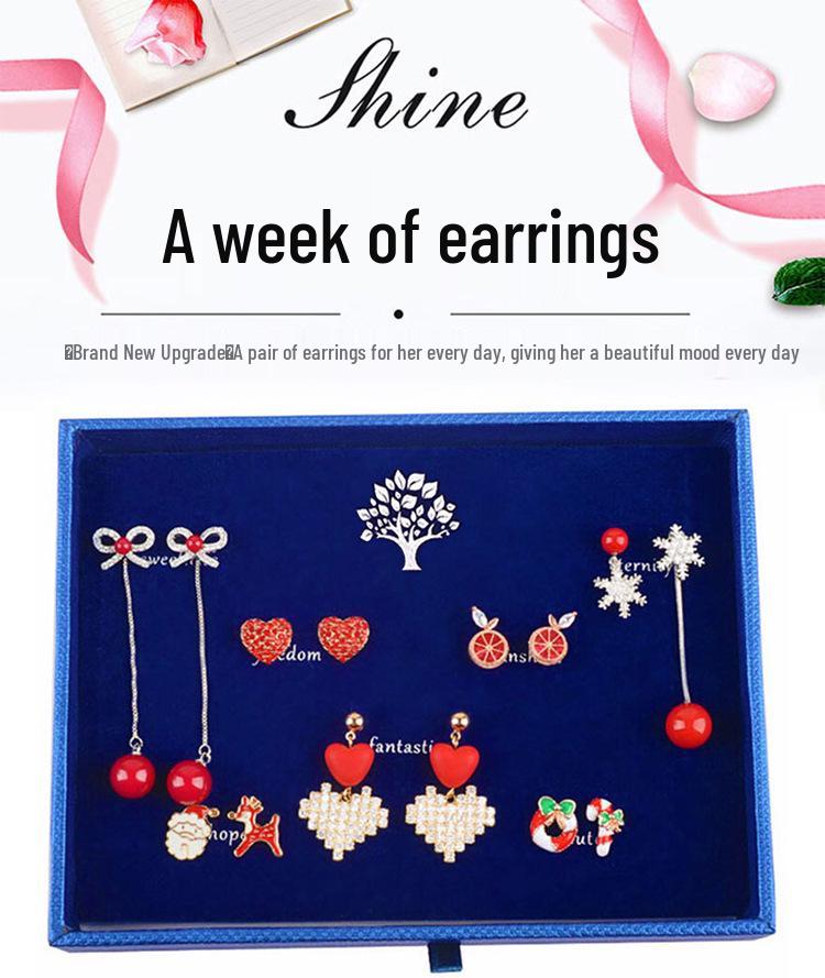 S925 Silver Needle Sterling Stud Earring Set - Elegant Gift for Birthday or Christmas