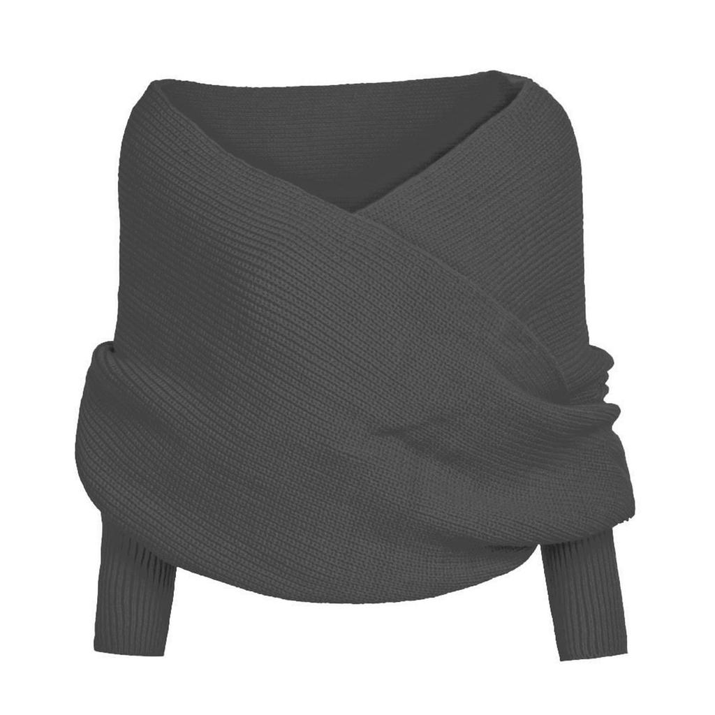 Женский Повседневный Однотонный Шарф с Рукавами Вязаный Крючком Длинный Мягкий Зимний Согревающий Шарф Многофункциональный Шаль