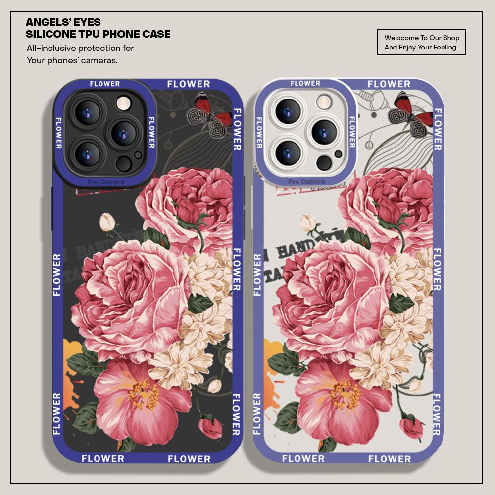 Для iPhone 16 15 14 Pro Max Redmi Note 13 12 Pro Samsung S25 S24 Ultra A13 A14 A15 A16 Красивый чехол с цветочным дизайном и полнообъективной камерой