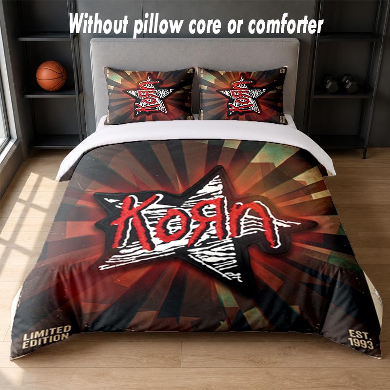 Korn Design Bed Bedding Set 1 Duvet Cover + 2 Pillowcases Soft Breathable Household Bed Linens