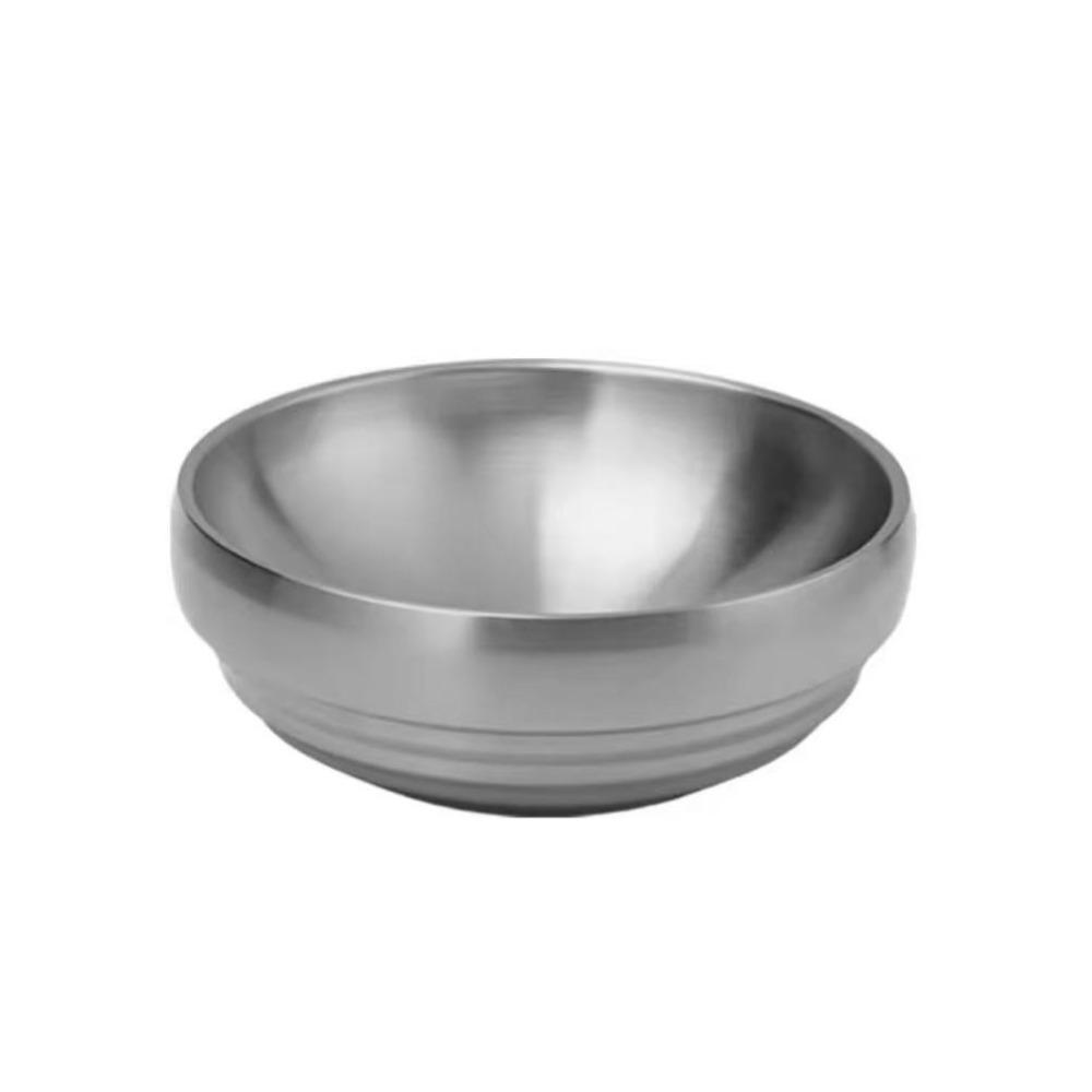 Large Capacity Korean Stainless Steel Bowl Double Layer Soup Bowls Cold Noodles Bowl Roast