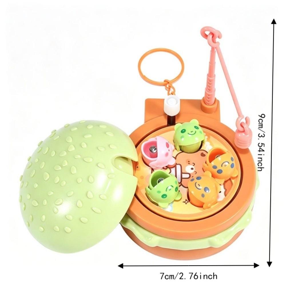 Cartoon Magnetic Fishing Toy Entertainment Bag Hanging Charms Rotating Fishing Machine Pendant  Key