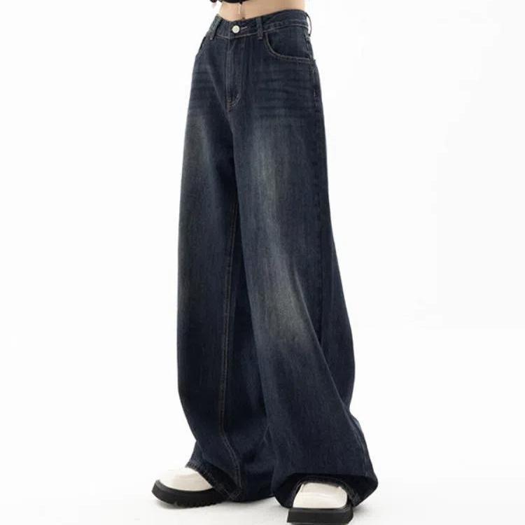 Винтажные женские широкие джинсы Harajuku мешковатые джинсовые брюки большого размера в стиле гранж уличная одежда Y2k осенние брюки корейская мода
