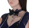 DOKiDOKi Ribbon Collar and Leash for Human Cosplay SM SM Choker (Silver) - Master/Slave/Cat Costume, Goods, Restraints, Handcuffs, Cosplay, Collar,