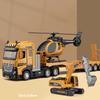 Имитация Инженерный Грузовик Прицеп Модель Машины Набор Вертолета Мальчик Литой Металлический Транспорт Игрушка Машина Для Мальчиков Девочек Детей