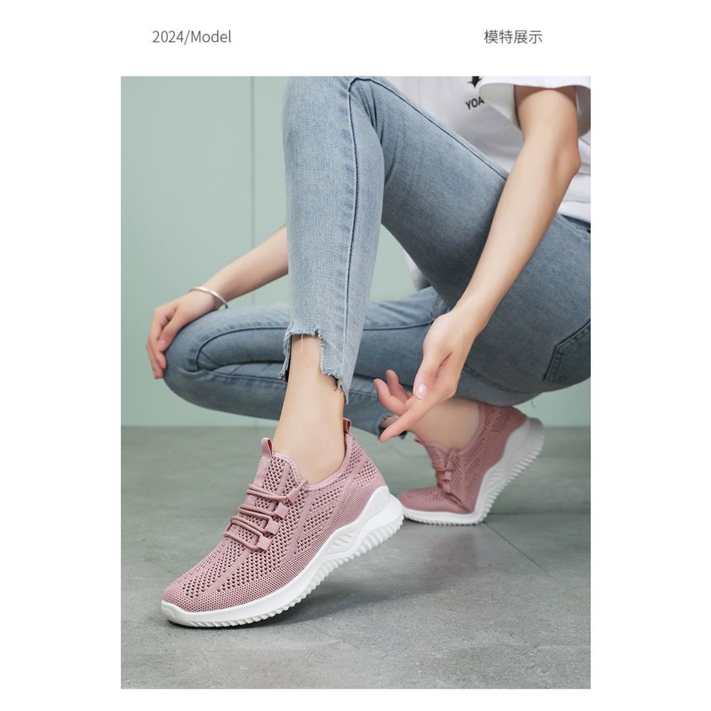 Women's Summer New Single Shoe Lightweight Soft Soled Women's Shoes Mesh Perforated Casual Sports Shoes