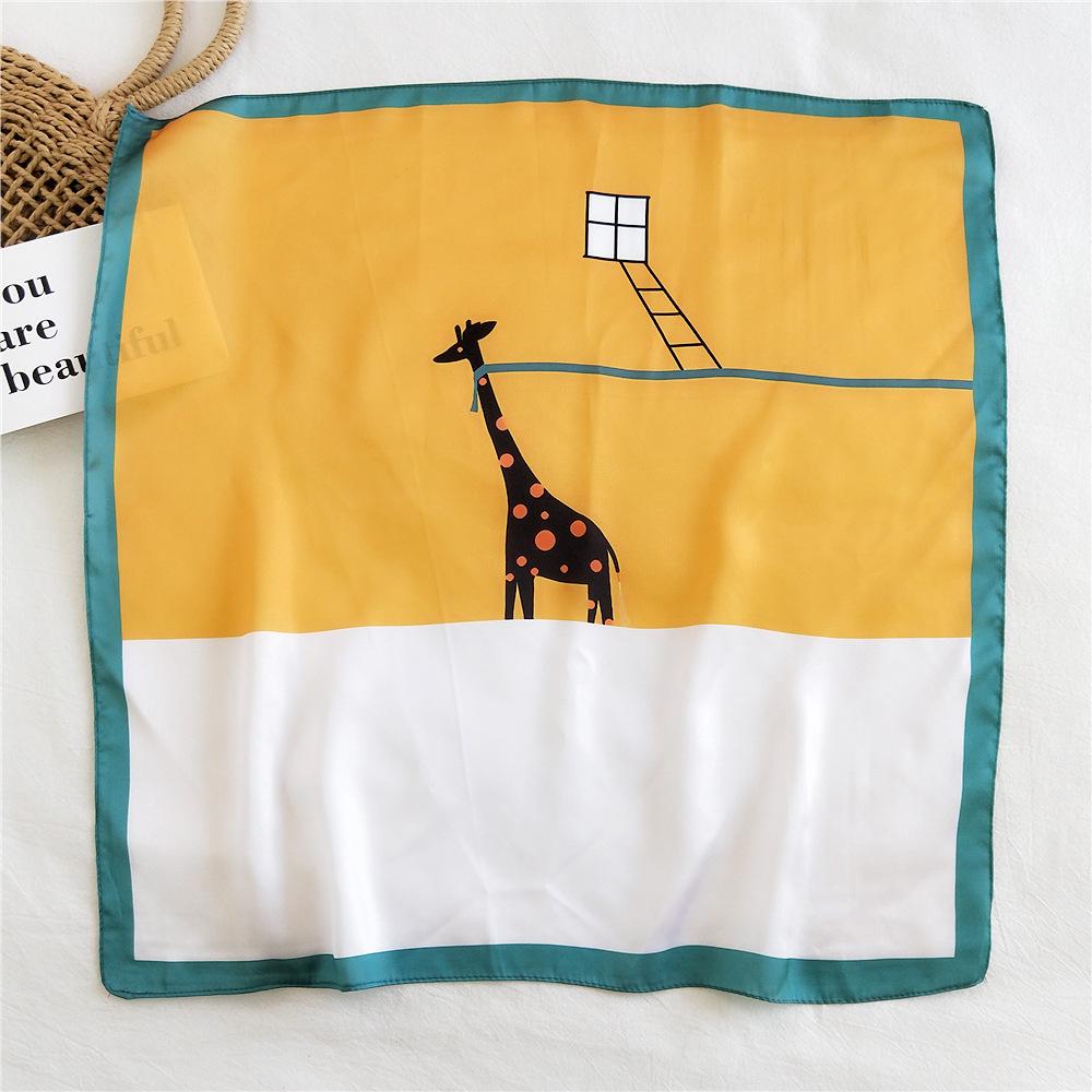 53CM Silk Scarf Small Square Scarf Versatile For Women Spring And Autumn Thin Design Fashionable And Stylish Decorative Scarf Professional Flight